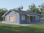 Современный одноэтажный брусовой дом 9х13 с котельной Далебор