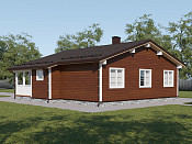 Одноэтажный дом из бруса шале 11х12 с котельной Бажен