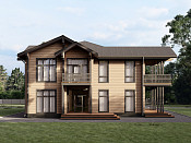 Двухэтажный дом из бруса 14х16 проект Жилена