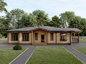 Одноэтажный дом из бруса 13х18 Дементий