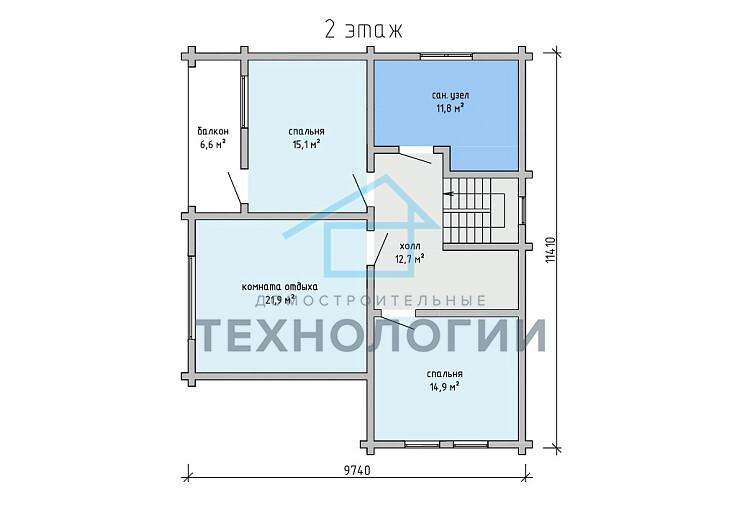 Двухэтажный дом из бруса 9х11 проект Жула