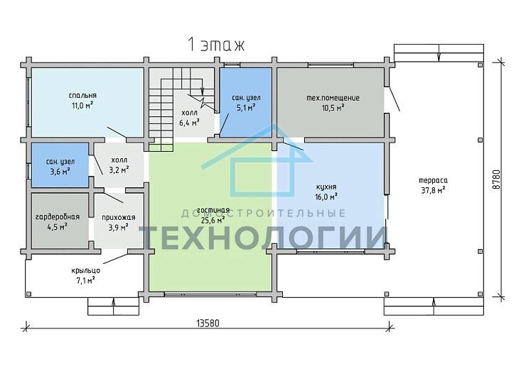Двухэтажный дом из бруса 8х13 проект Забела