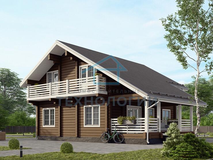 Дом шале из бруса в 1,5 этажа 10х12 с котельной Заслава