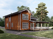 Двухэтажный дом из бруса 9х11 проект Зарена