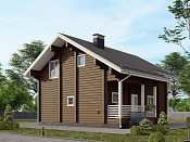 Дом шале из бруса в 1,5 этажа 10х12 с котельной Заслава