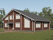 Дом шале из бруса в полтора этажа 10х14 с котельной Селена