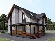 Двухэтажный дом из газобетона 11х11 проект Воик