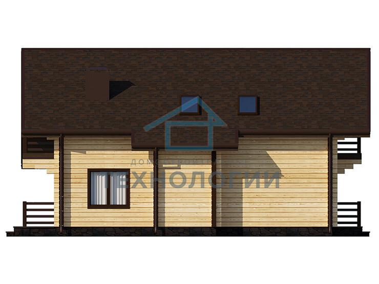 Дом шале из бруса в полтора этажа 9х11 с террасой Орислав