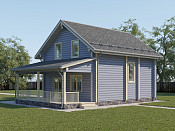 Полутораэтажный дом шале из бруса 9х9 с котельной Млада