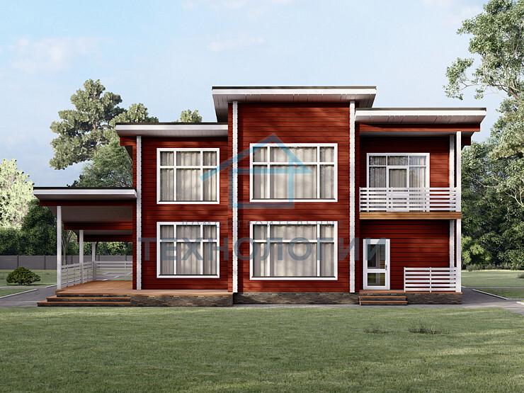 Двухэтажный дом из бруса 8х13 проект Зимава