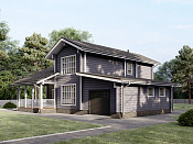 Двухэтажный дом из бруса 11х14 проект Загляда