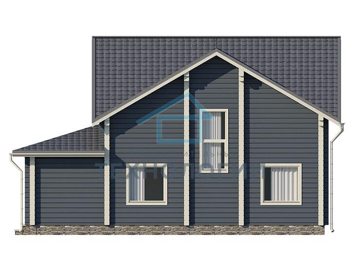 Дом шале из бруса в полтора этажа 12х12 с котельной Тана