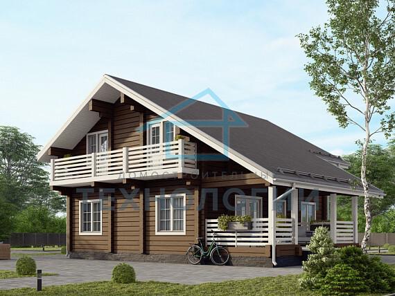 Дом шале из бруса в 1,5 этажа 10х12 с котельной Заслава