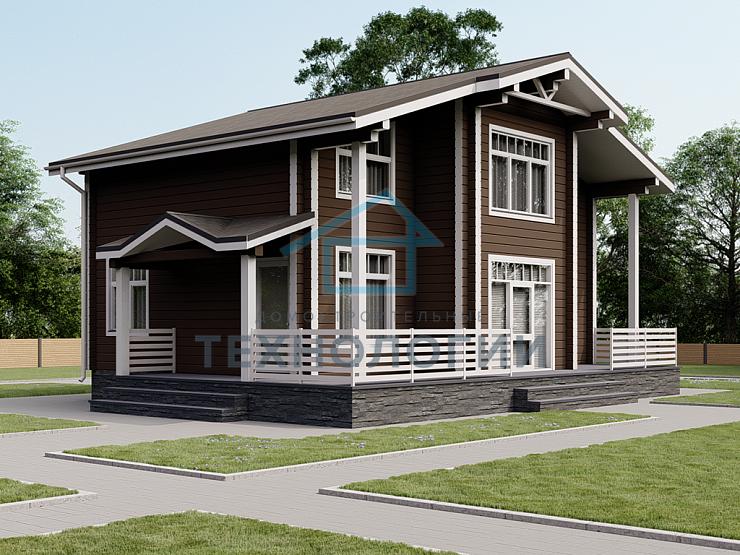 Двухэтажный дом из бруса 9х11 с террасой Велимира