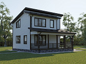 Современный дом из бруса в 1,5 этажа 6х9 с котельной Фатта