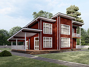 Двухэтажный дом из бруса 8х13 проект Зимава