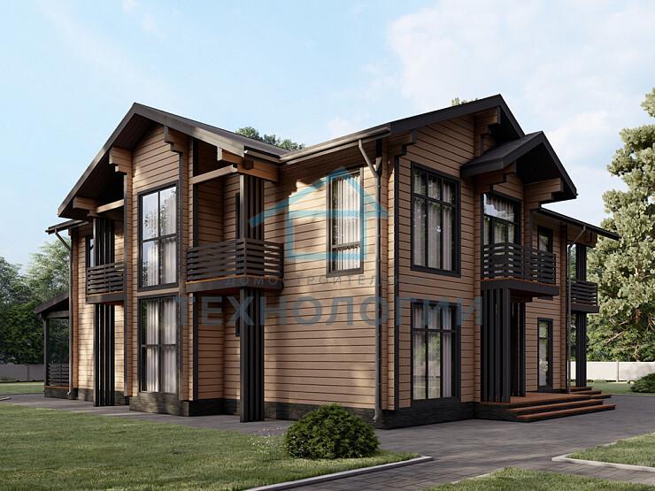 Двухэтажный дом из бруса 14х16 проект Жилена