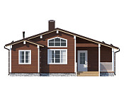 Одноэтажный дом из бруса шале 11х12 с котельной Бажен