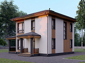 Двухэтажный дом из газобетона 9х9 проект Милан
