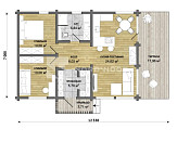 Одноэтажный дом из бруса 7х12 Ратко