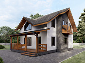 Полутораэтажный дом из газобетона 8х8 проект Вавула