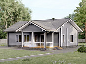 Одноэтажный дом из бруса 9х12 проект Ираида