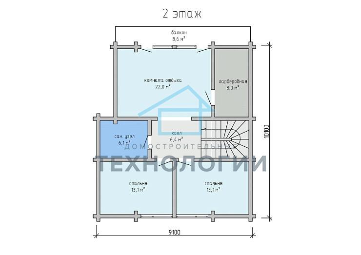 Двухэтажный дом из бруса 10х11 с котельной Полада