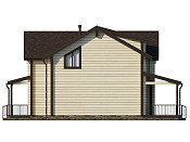 Дом шале из бруса в 1,5 этажа 9х12 с террасой Санда