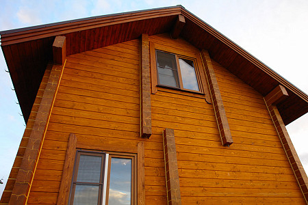 Одноэтажный дом из бруса шале 11х12 с котельной Бажен