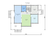 Скандинавский двухэтажный дом из бруса 12х16 с террасой Воин