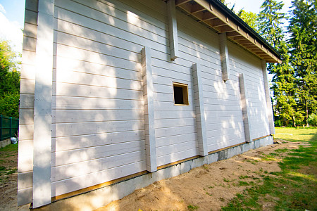 Современный дом из бруса в 1,5 этажа 6х9 с котельной Фатта