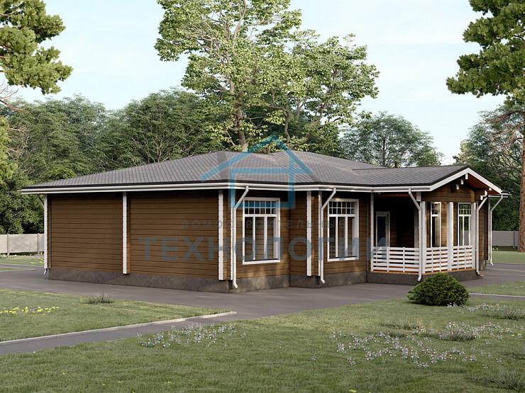 Одноэтажный дом из бруса 13х18 проект Донат