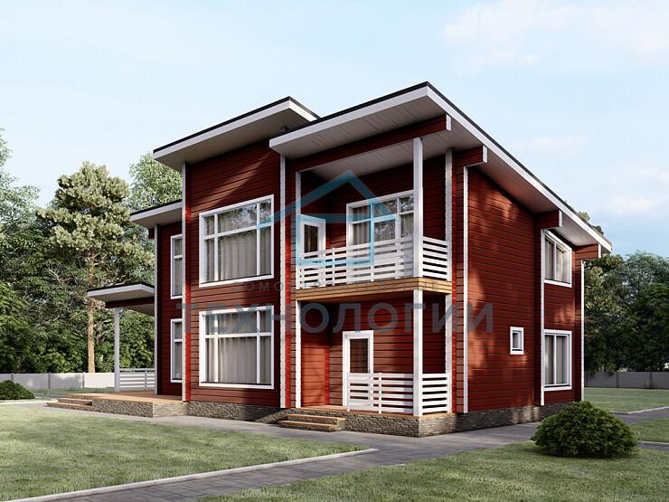 Двухэтажный дом из бруса 8х13 проект Зимава