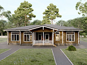 Одноэтажный дом из бруса 13х18 проект Донат