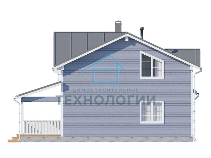 Полутораэтажный дом шале из бруса 9х9 с террасой Услада