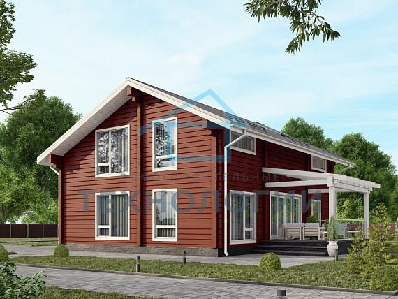 Скандинавский двухэтажный дом из бруса 8х11 с котельной Милад