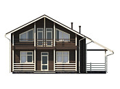 Дом шале из бруса в полтора этажа 10х11 с котельной Хотомир