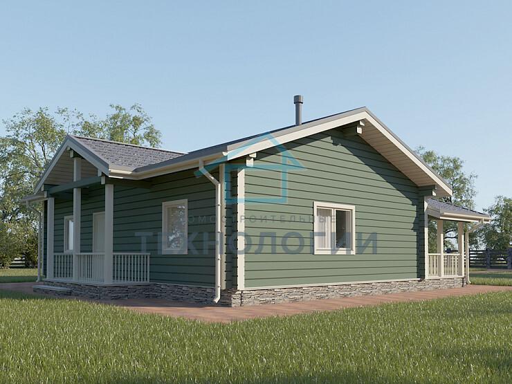 Одноэтажный дом шале из бруса 11х11 с котельной Цицилия