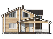 Дом шале из бруса полутораэтажный 9х12 с котельной Трейда