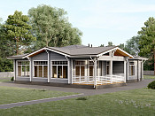 Одноэтажный дом из бруса 13х18 проект Ипатий