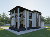 Двухэтажный дом из газобетона 14х21 проект Ауда