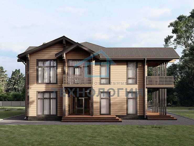 Двухэтажный дом из бруса 14х16 проект Жилена