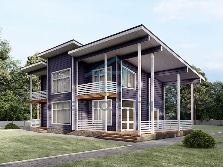 Двухэтажный дом из бруса 8х13 проект Забела