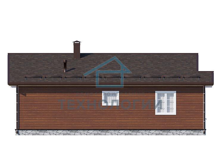 Одноэтажный дом из бруса шале 11х12 с котельной Бажен