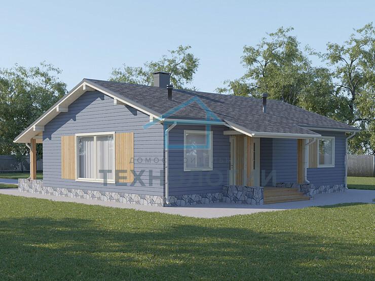 Современный одноэтажный брусовой дом 9х13 с котельной Далебор