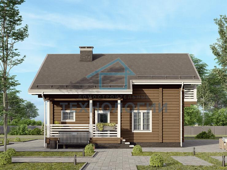 Дом шале из бруса в 1,5 этажа 10х12 с котельной Заслава