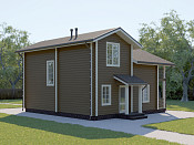 Дом шале из бруса полутораэтажный 10х10 с котельной Владияр