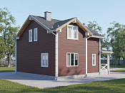 Дом шале из бруса в 1,5 этажа 6х6 с котельной Топак