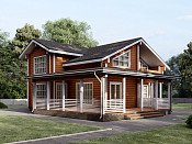 Двухэтажный дом из бруса 9х11 проект Зарена