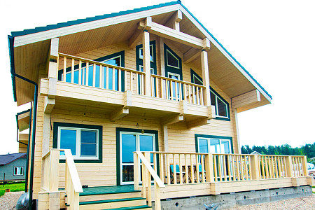 Одноэтажный дом шале из бруса 11х11 с котельной Цицилия